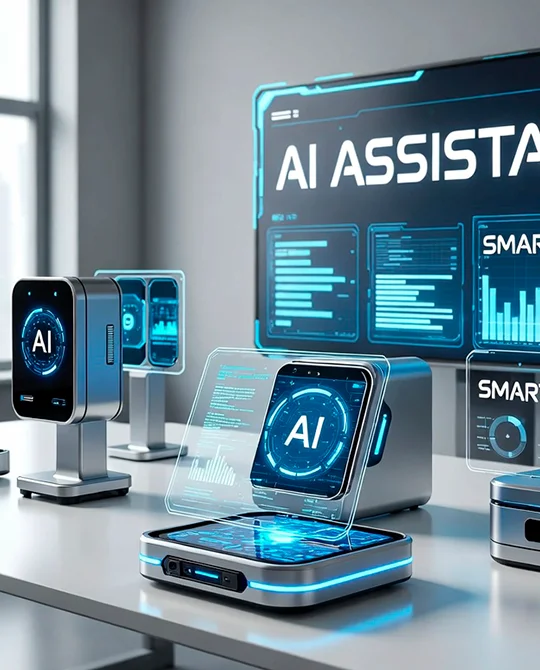 Интерфейс AI-ассистента с полями брифа и шаблонами коммерческих предложений